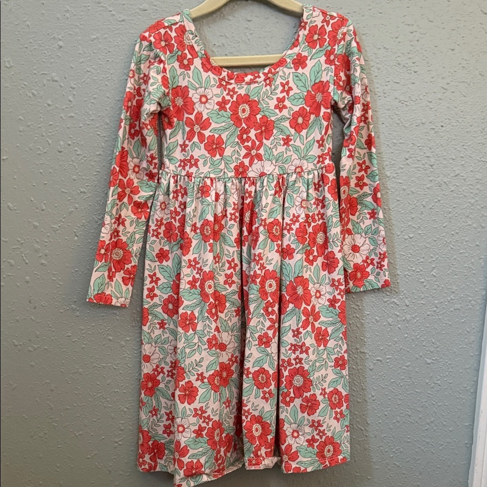 Floral Long Sleeve Kids Twirl Dress - Sunshine Kids Co
